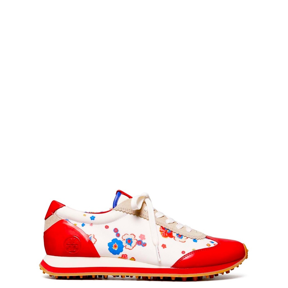 Tory Sport Hank Printed Golf Trainer in Snow White Pansy Size 9 VGUC